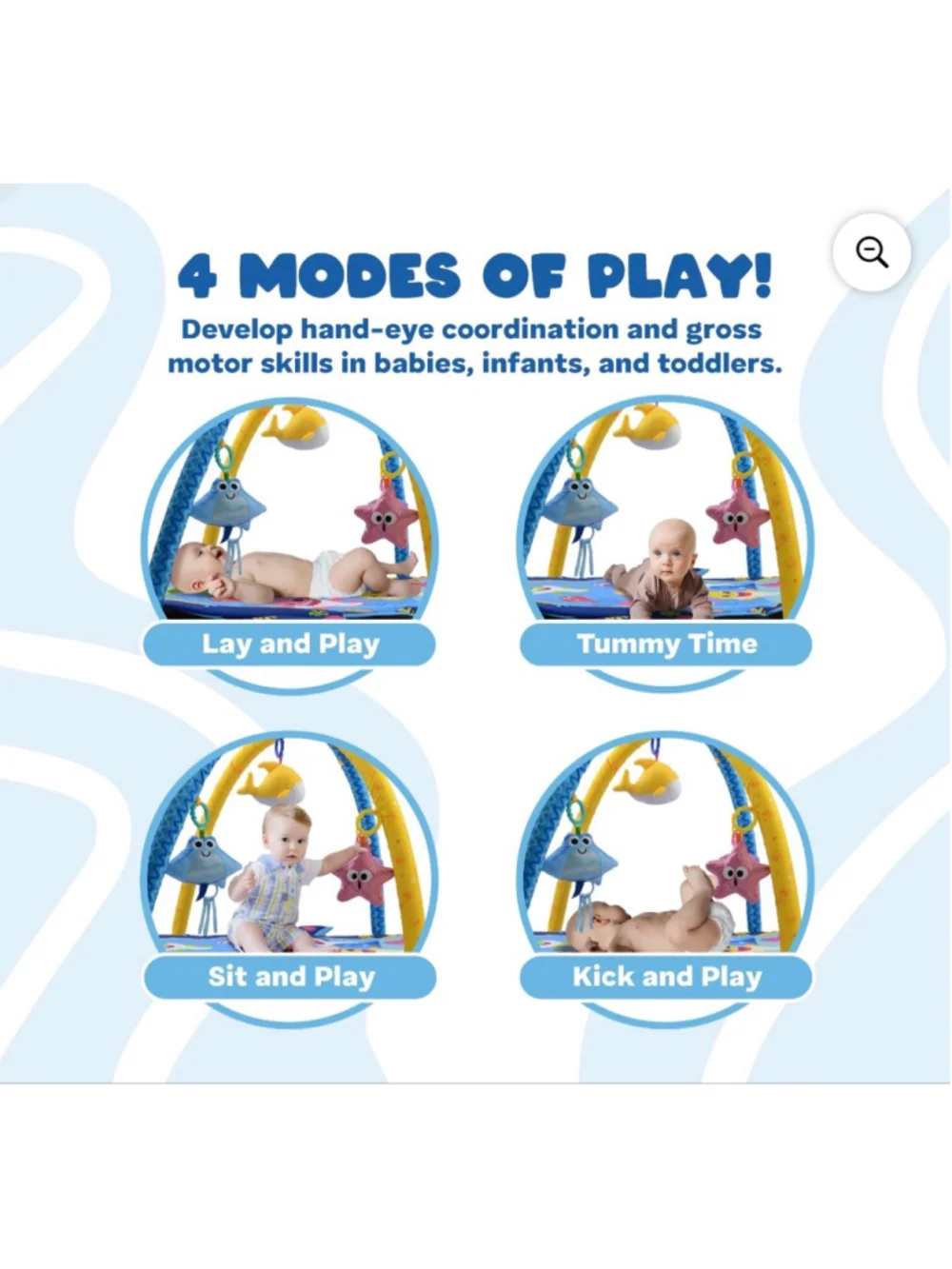 NEW Baby Nickelodeon Pinkfong Baby Shark Activity Play Mat One Size Blue Yellow